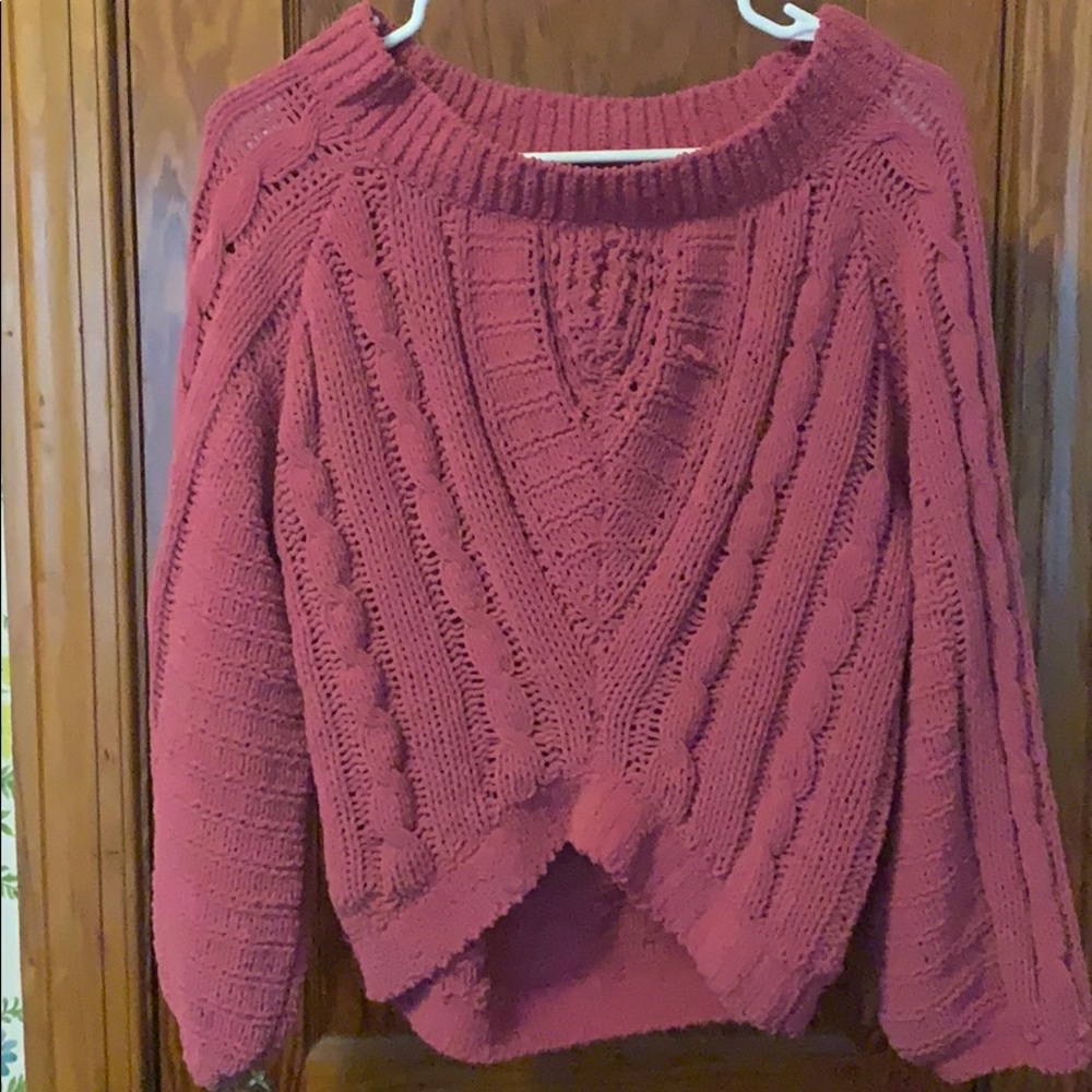 Express Pink Puffy Sleeve Cozy Sweater - Size XS